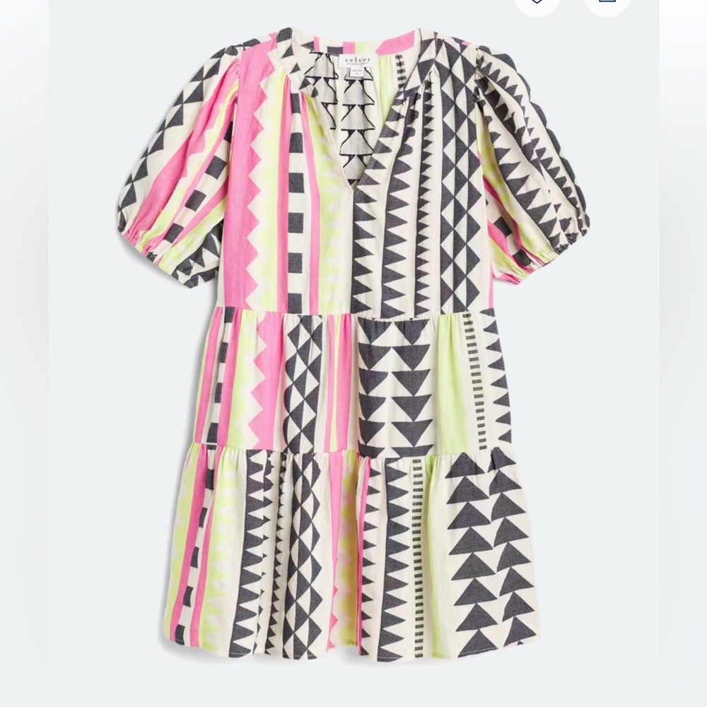 Velvet by Graham & Spencer Geometric Mini Dress - Pink, Black, White